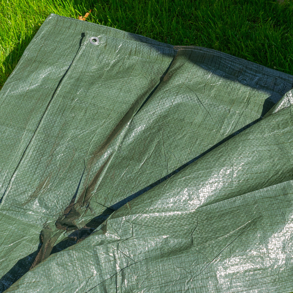 S-Grade Green Tarpaulin 1m x 1m Tarp Lightweight Waterproof Cover Groundsheet Raincover_10