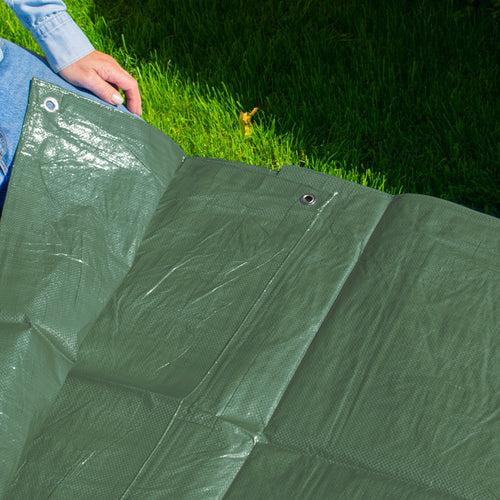M-Grade Green Tarpaulin 1.5m x 2m Tarp Outdoor Winter Rain Weather Cover Garden Sheet Protection Camping Groundsheet_2