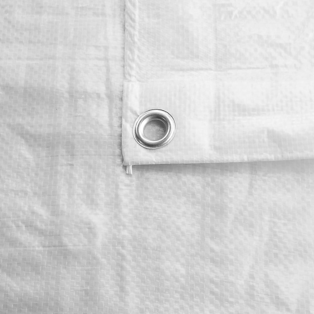 M-Grade White Tarpaulin 3m x 5m Waterproof Medium Strength Cover Outdoor Weatherproof_6
