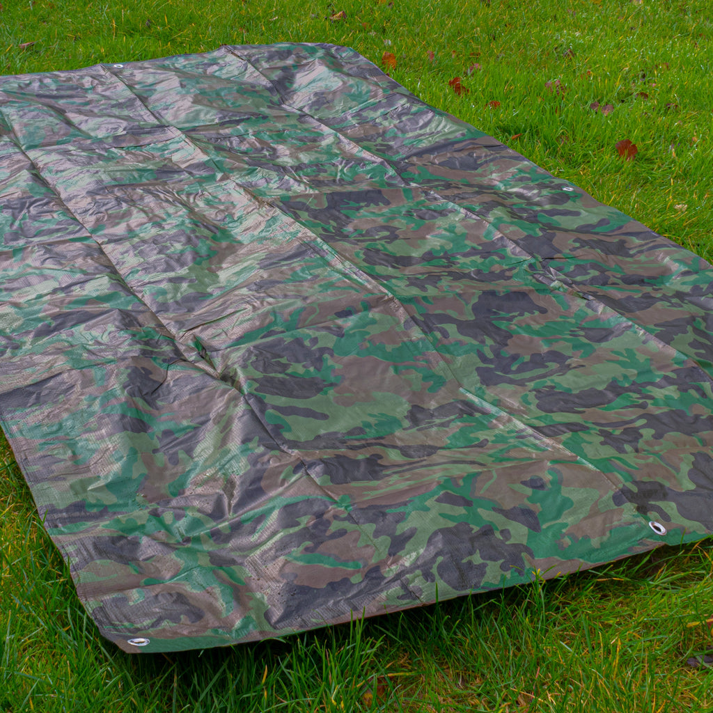 M-Grade Camouflage Tarpaulin 1m x 1m Tarp Camo Waterproof Lightweight Cover Sheeting_4