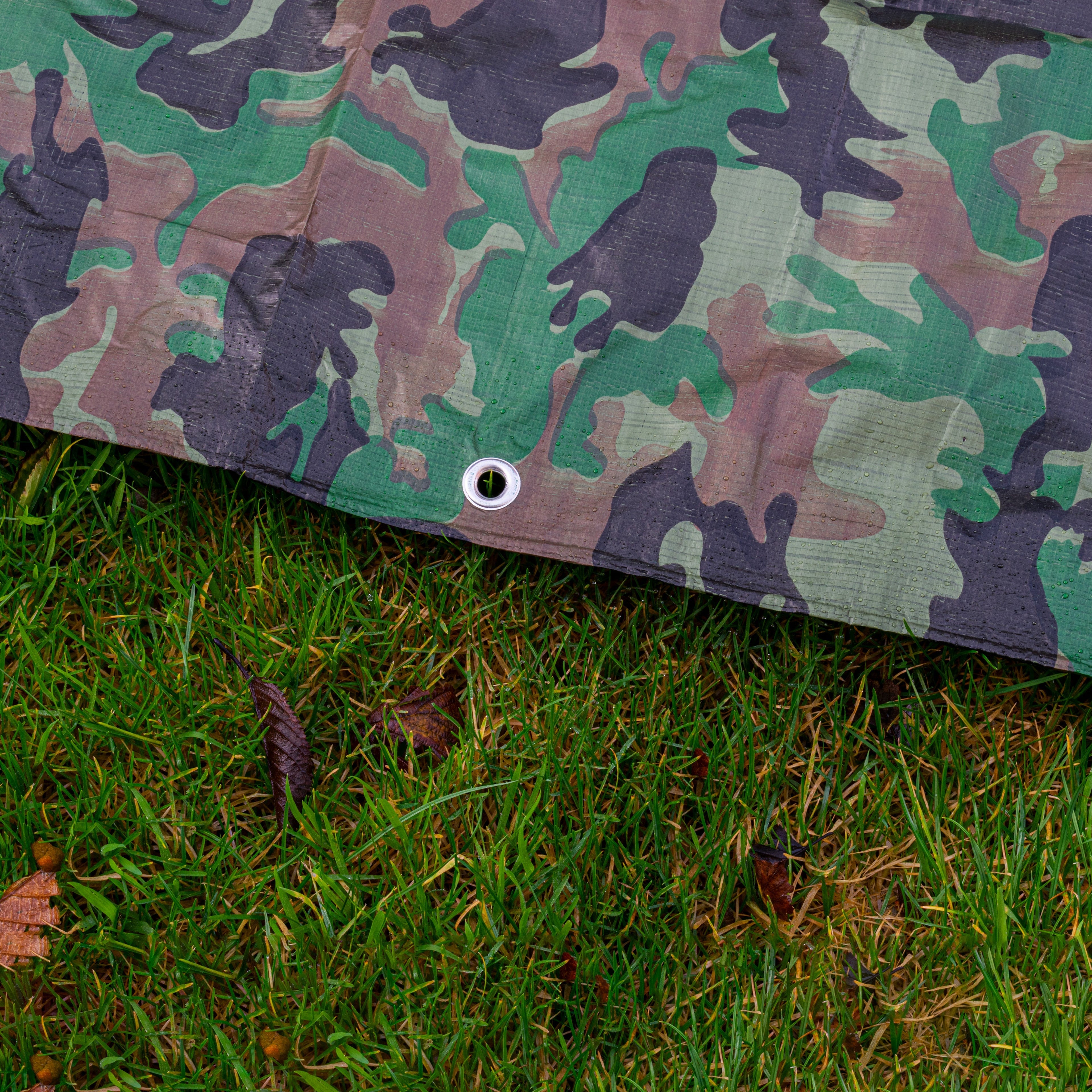M-Grade Camouflage Tarpaulin 1m x 1m Tarp Camo Waterproof Lightweight Cover Sheeting_5