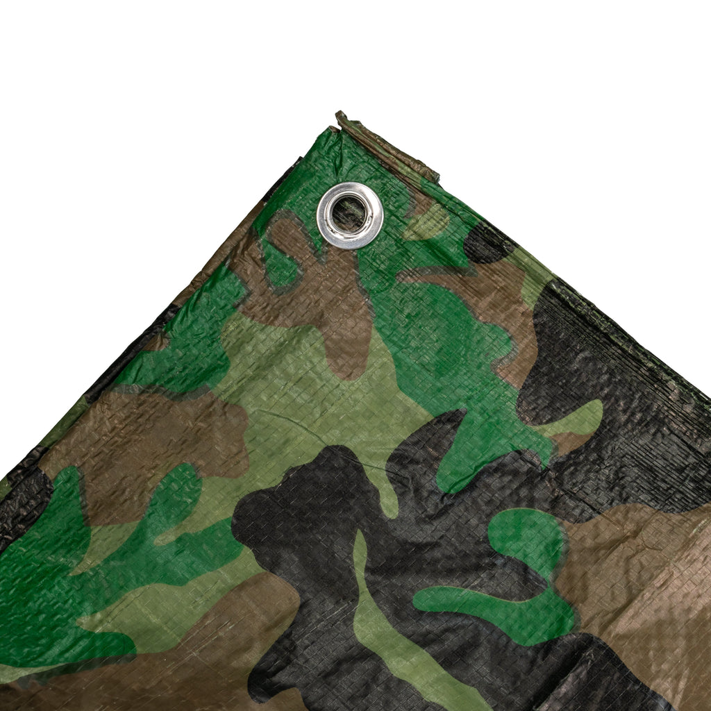 M-Grade Camouflage Tarpaulin 4m x 8m Tarp Cover Garden Protective Waterproof Sheet Tie Down Eyelets_9