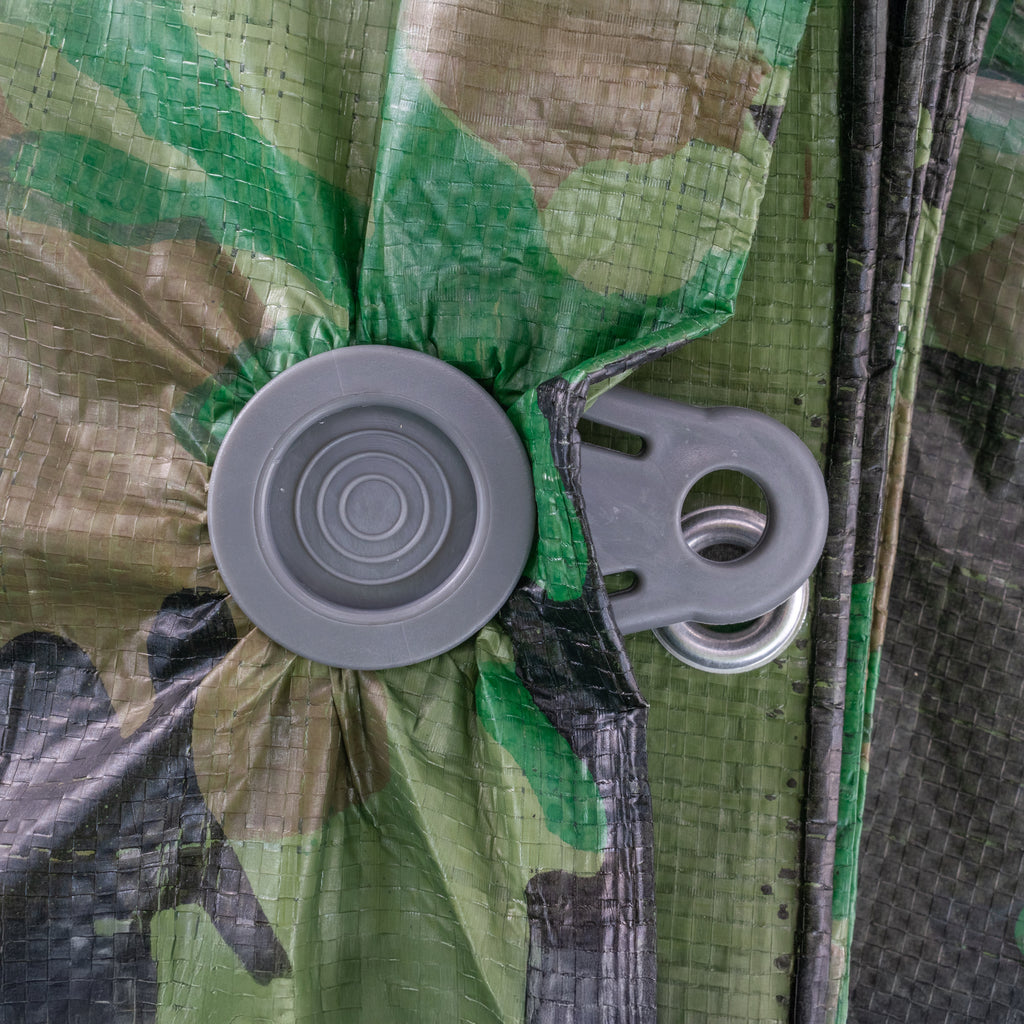 Tarpaulin Eyelet Holding Clip Round Grey