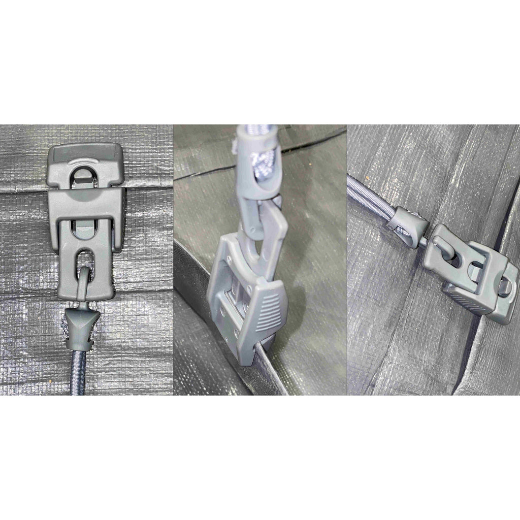 Tarpaulin Slide Fastening Clip Grey Clamp Fastener Hold-Down Securing Tarp Grips Holders Locking Grip Clips Reusable_6