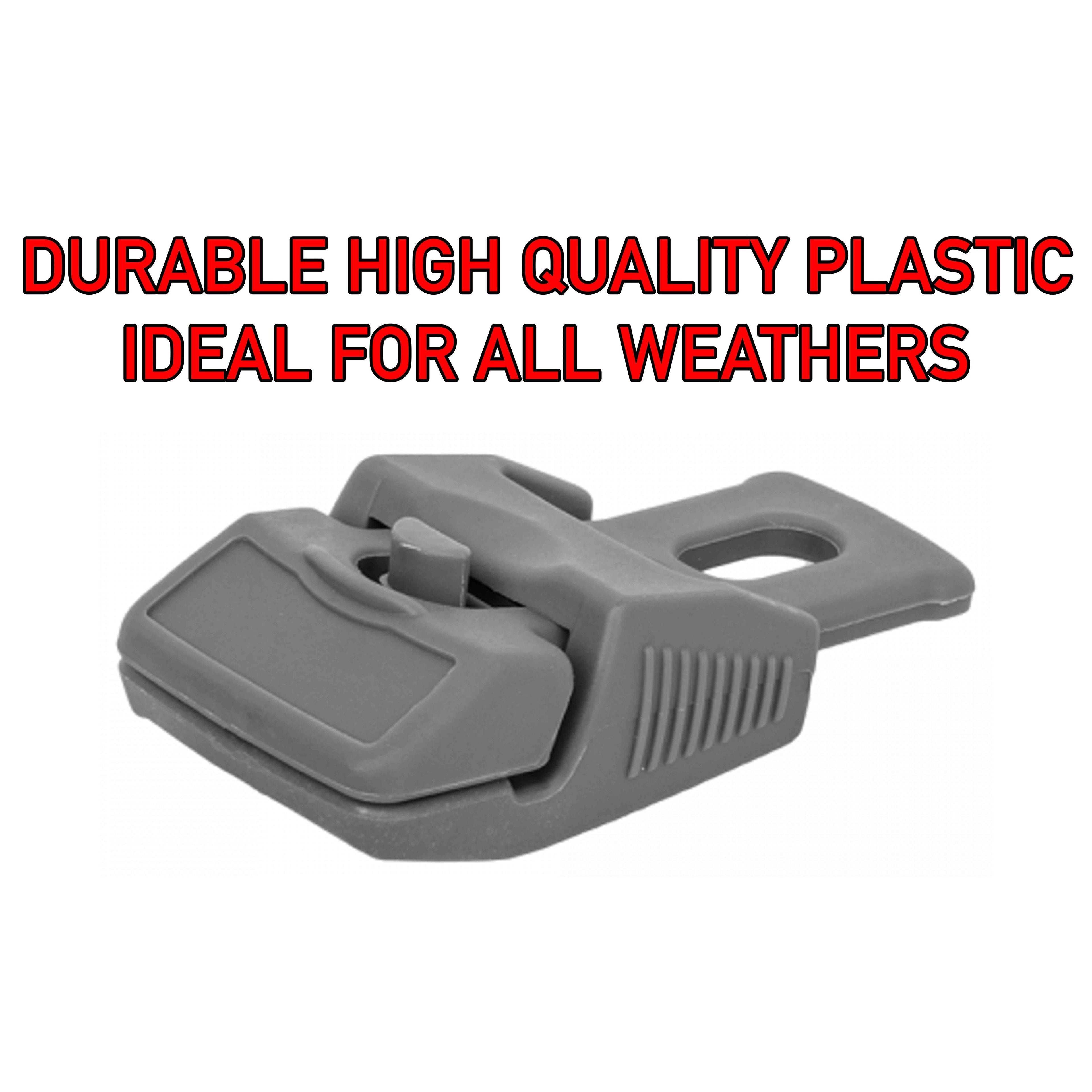 Tarpaulin Slide Fastening Clip Grey Clamp Fastener Hold-Down Securing Tarp Grips Holders Locking Grip Clips Reusable_7