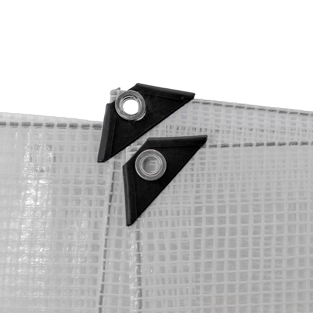 M-Grade Clear Tarpaulin 2m x 4m Tarp Cover Sheet Monotex Reinforced Thread Transparent See Through Protective Cover_3