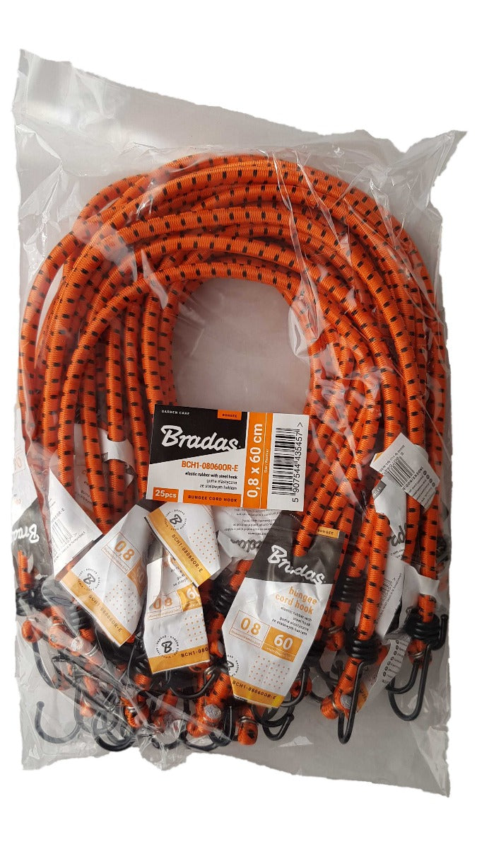 Bungee Cord with Metal Hooks 60cm Stretch Elasticated Elastic Rope Tie-Down Outdoor Tarp Cargo Strap_1