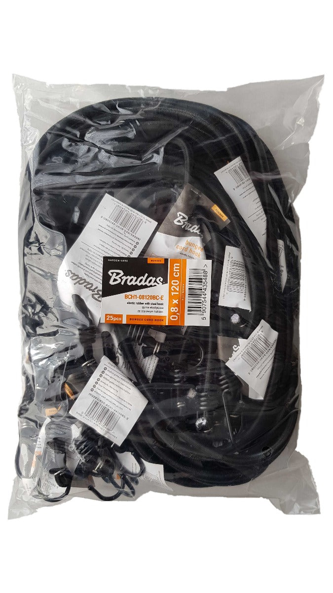 Bungee Cord with Metal Hooks 120cm Stretch Elasticated Elastic Rope Tie-Down Outdoor Tarp Cargo Strap_1